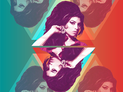 LowPoly Design Store: Amy Winehouse Collection amywinehouse digitalart illustration lowpoly portrait vector
