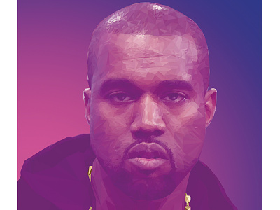 Kanye West HighPoly Portrait digitalart eavesdropper illustration kanyewest lowpoly mtv portrait vector vmas