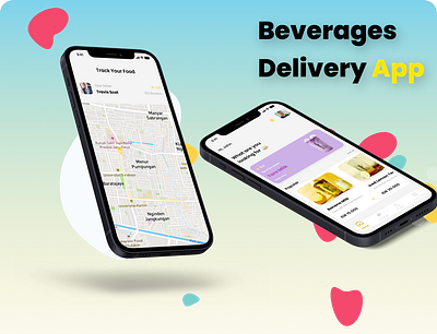 Beverages Delivery App 3d animation branding graphic design logo motion graphics ui