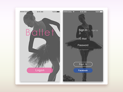 Ballet For Gilrs app ui