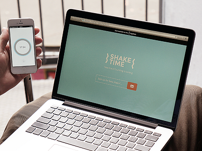 Shake:Time app design interface iphone landing page shake site time timer ui website