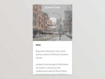City App app city downtown gui ios iphone mobile montreal quebec ui