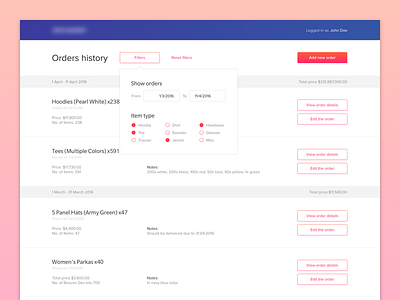 Orders Dashboard analytics app dashboard data list orders ui web