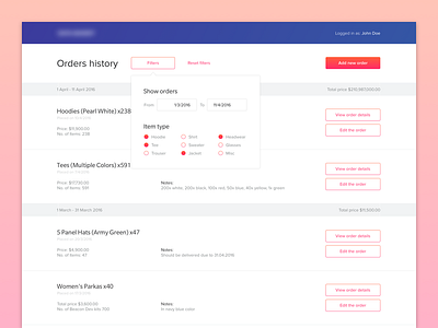 Orders Dashboard