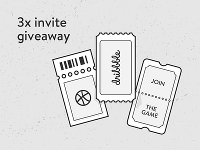 3x Invite Giveaway 3x dribbble game giveaway illustration invites join the three vector