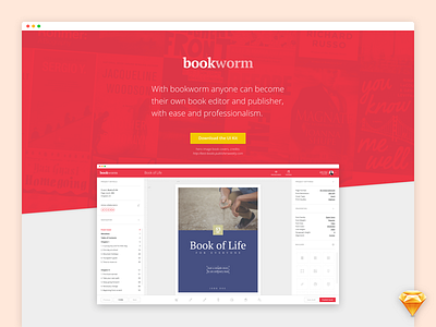 Bookworm UI Kit - Landing Page