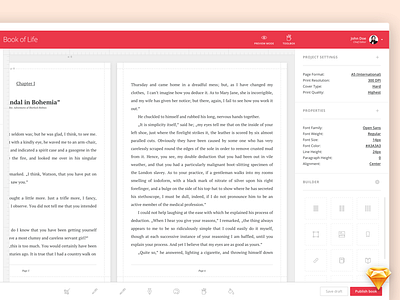 Bookworm UI Kit - Edit Text app book bookworm dashboard free freebie kit publish publishing sketch ui web