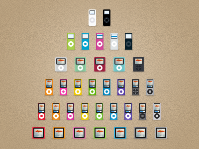 iPod Nano - All Generations 1g 2g 3g 4g 5g 6g all generation icon icons ipod nano