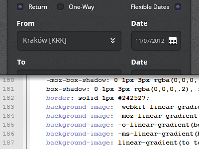 Flight Search Form - code code css flight html search ui