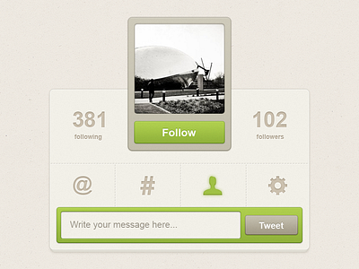 Twitter Interface app follow interface panel twitter ui