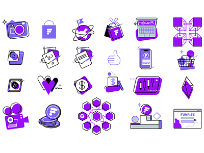 Icons for NFT branding design flat graphic design icons illustration nft ui vector