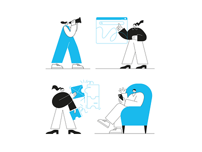 Illustrations for Brokers branding character design flat illustration vector