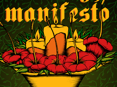 Streetlight Manifesto Poster candles drawing floral flowers gigposter illustration poster posterart rockposter trumpets