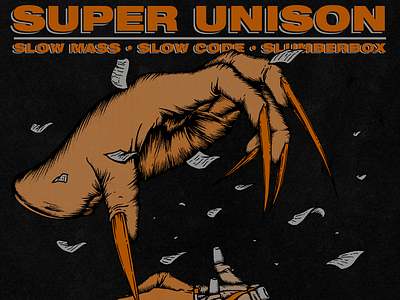 Super Unison design drawing gig gig poster hands illustration poster art rockposter