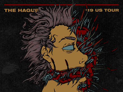 The Hague - US Tour Poster adobe band bands comic art drawing gig poster gigposter halftones hand drawn illustration line art line work poster poster art posterart rockposter textured