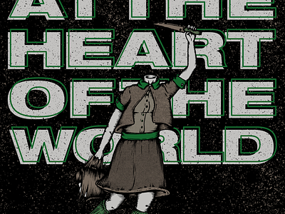 At the Heart of the World bands comic art design drawing gig gig poster gigposter halftones hand drawn illustration line art poster poster art rockposter show poster textured
