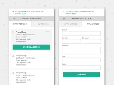 Mobile Checkout address checkout clean mobile save shipping ui ux