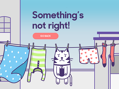 Error page #dailyui #008 404 cat clothes dailui error illustration page not found ui ux