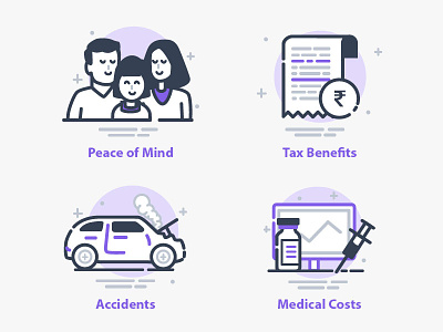 Insurance Icons clean icon icons illustration insurance tax ui