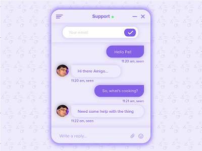 Support Chat screen chat message screen support ui ux