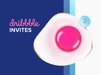 Dribbble Invite blue draft dribbble egg invitation invite pink player side sunny up