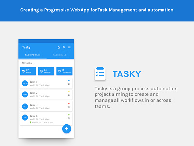 Tasky - Introduction android app blue clean ios material mobile task ui ux