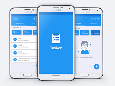 TasKey Mobile android app blue clean management material minimal mobile task ui ux