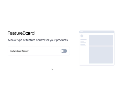 FeatureBoard - Initial Landing Page animation application branding design interactive minimal switch toggle toggle switch ui web website
