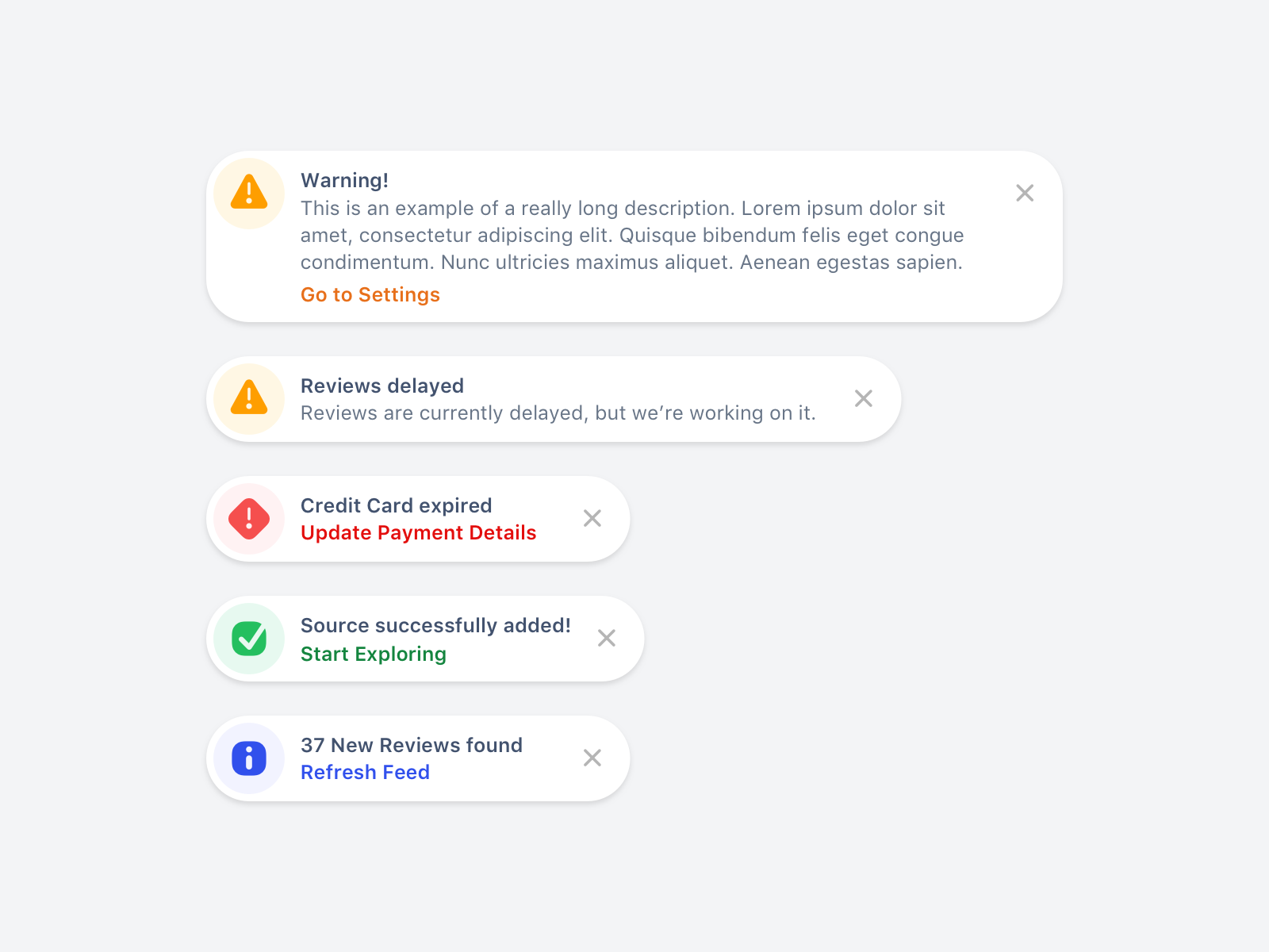 Toast Notifications Concepts by Corey on Dribbble