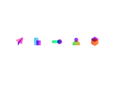 Duo-Gradient Icons app application design gradient gradients icon ui