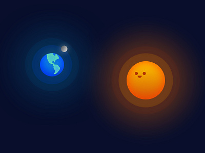 Happy Sun earth glow solar sun system