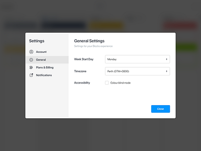 Blocks - Settings Modal