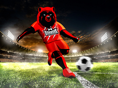Mascot Olympic bear field football mascot olympic red soccer