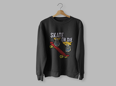 Skate or Die - T-Shirt banner branding design graphic design illustration logo photoshop skate or die skate or die t shirt skate or die skaters t shirts skate or die skeleton skate social media post t shirt