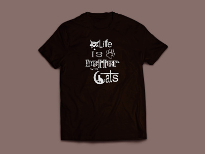 life is better with cats t -shirt banner better with cats branding cat lovers cat shirt cats womens t shirt design girl and cat t shirt graphic design illustration logo photoshop social media post t shirt t shirt cute cat mom gift tshirt