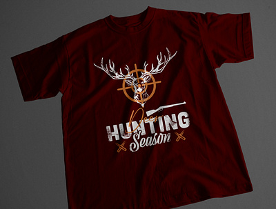 T Shirt Design | Deer Hunting Season banner branding deer graphic design hunting illustration logo mhshanto3311 new t shirt photoshop season t shirt tshirt vector