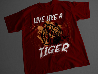 T Shirt Design | Tiger banner design graphic design illustration like live logo mhshanto3311 new design t shirt t shirt t shirt design tiger tiger vector vector