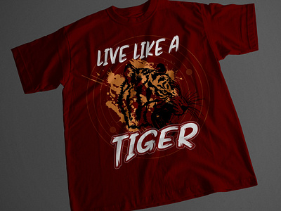 T Shirt Design | Tiger banner design graphic design illustration like live logo mhshanto3311 new design t shirt t shirt t shirt design tiger tiger vector vector