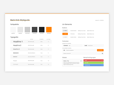Small Back-End-Styleguide back end clean flat form modern styleguide typography ui