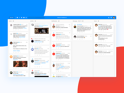 🖥 Concept «TweetDeck» – Web Design dashboard design desktop interface panel tech ui ux