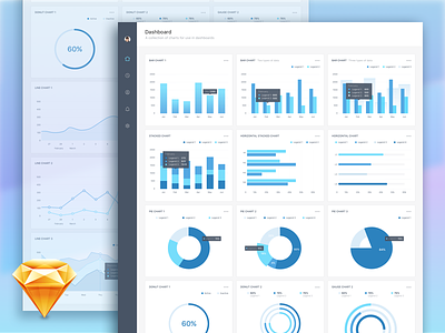 Collection of Charts analitycs blog chart dashboard flat free freebie graph sketch ui user panel vector
