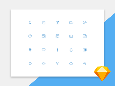 UI icons free download for Sketch free freebie icons set sketch smart home ui vector weather web