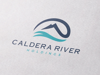 Caldera River coffee bean logo mountain river