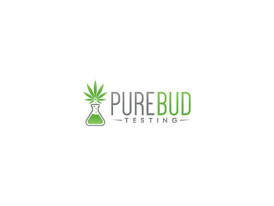 pure bud beaker bud cannabis logo testing