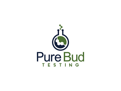 pure bud beaker bud cannabis logo testing thc