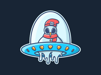 H2O combustion illustration monster snowman space sticker ufo