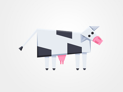 cow animal cow geometric design illustration vector