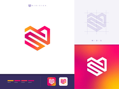 MDS logo abstract logo app icon awesome brand branding callygraphy colorful creative cube logo design geomatric gorgeous illustration inspiration logo design logotype m letter logo m logo mds vector