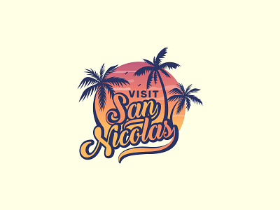 SAN NICOLAS beach callygraphy creative design gorgeous illustration logotype natural nature typography yellow