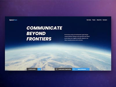 SpaceCom Landing Page Concept landing page ui ux web design